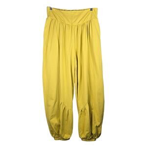 FP Beach Pants Womens Medium Slouchy Lounge Joggers Golden Yellow Balloon Harem